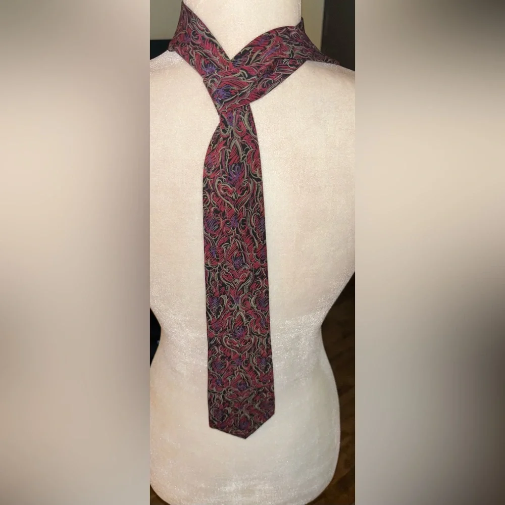 Lot of 3 Patterned Designer Ties: Fendi, Valentino, Christian Dior Luxury Preppy